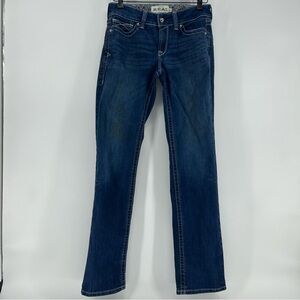Ariat Real Denim Mid Rise Straight Jeans Women's 29L Medium Wash Utility Pant